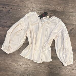 Levi’s White bohemian Blouse with Lace Detail
